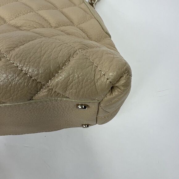 Kate Spade Georgina Gold coast Tan Cream Quilted Leather Satchel Bag Chain Bag - Picture 12 of 14